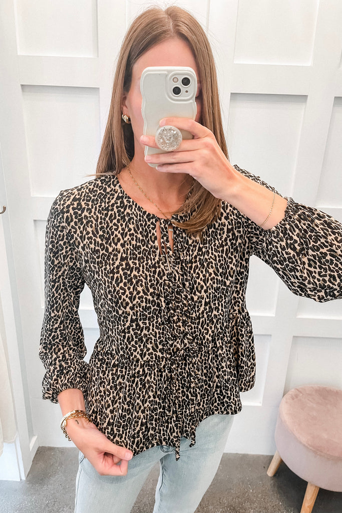 Agnes Leopard Blouse - BluePeppermint Boutique