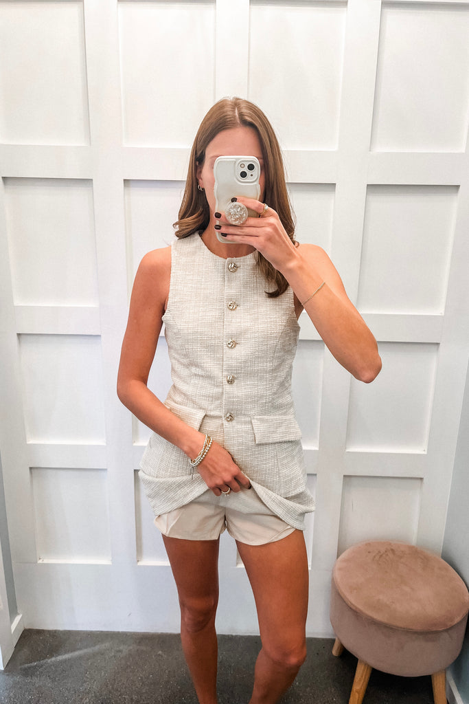 tweed vest and skirt set