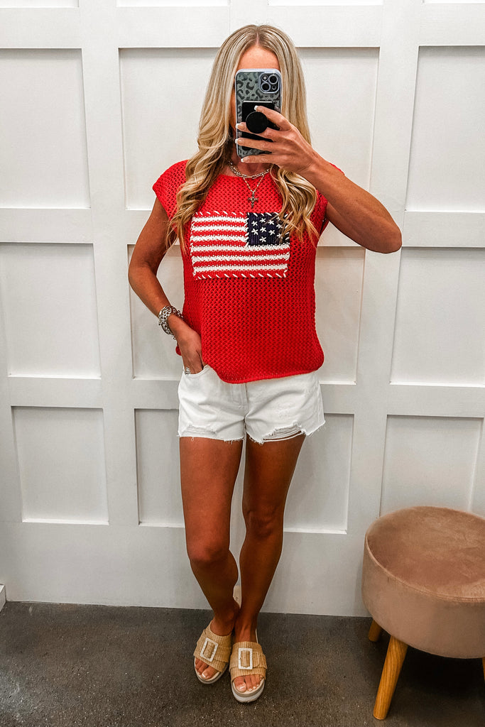 Americana Top - Red - BluePeppermint Boutique