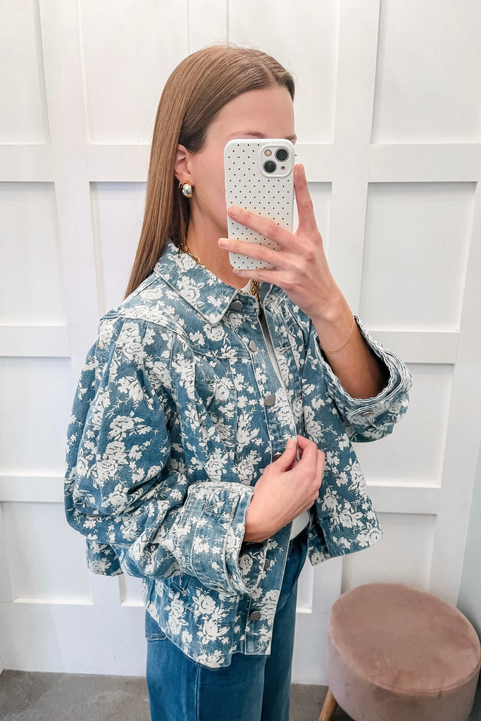 floral denim jacket