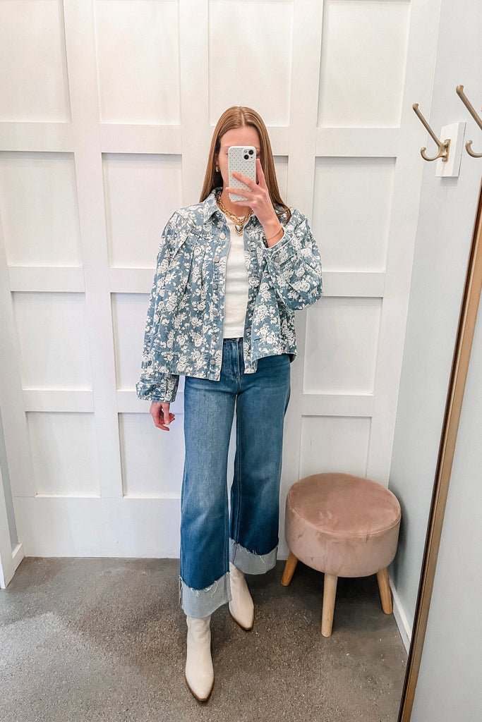 floral denim jacket
