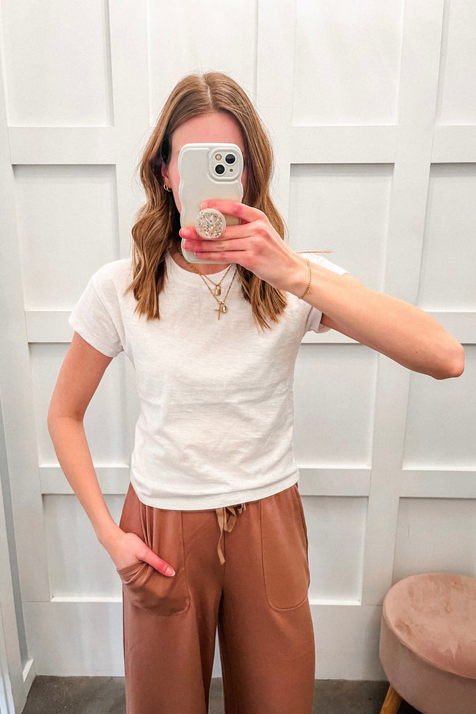 Z Supply Modern Slub Tee - White - BluePeppermint Boutique
