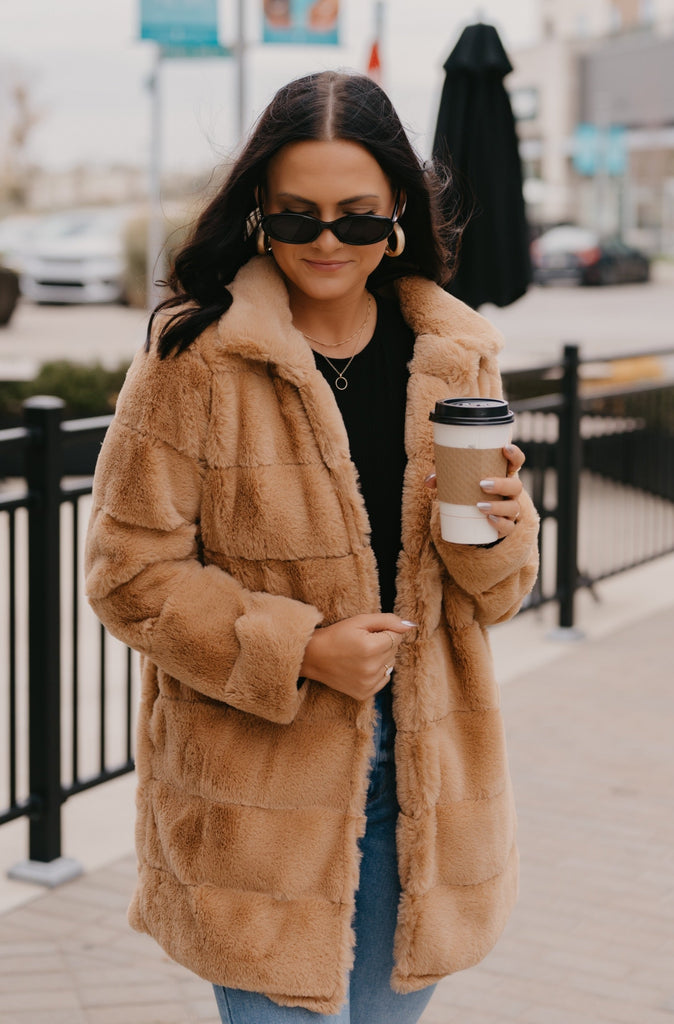 Heavenly Faux Fur Jacket - BluePeppermint Boutique