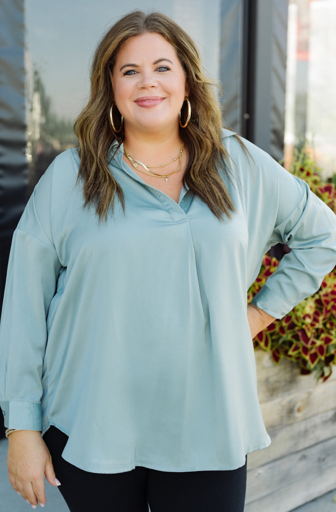 Brooklyne Long Sleeve Blouse - BluePeppermint Boutique