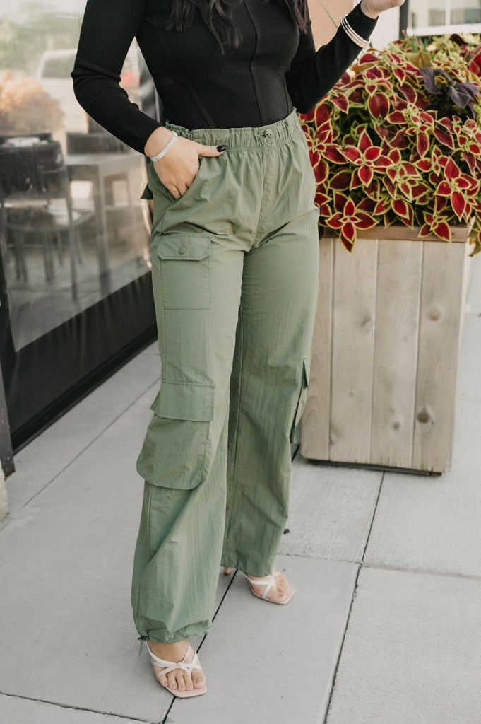 Everyday Nylon Cargo Joggers - BluePeppermint Boutique