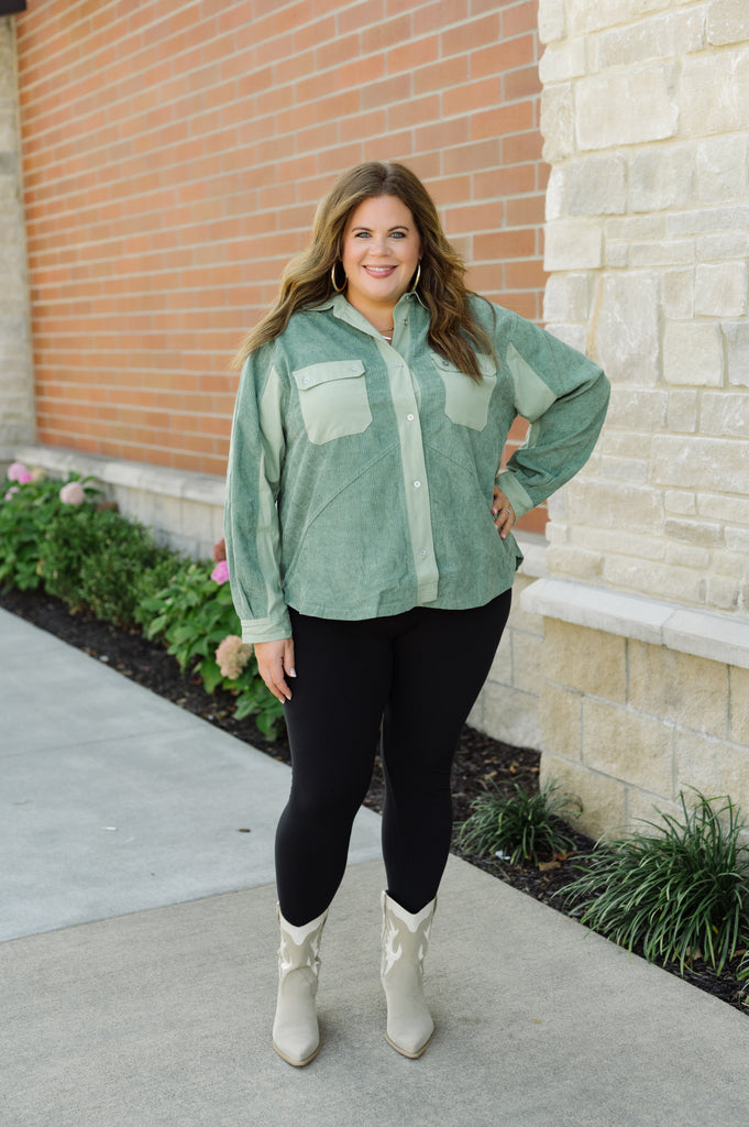 Corduroy Queen Shacket with Front Pockets - BluePeppermint Boutique
