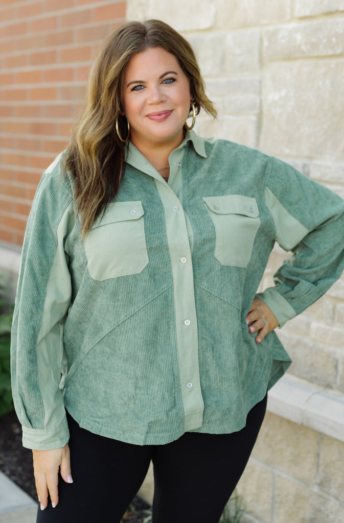 Corduroy Queen Shacket with Front Pockets - BluePeppermint Boutique