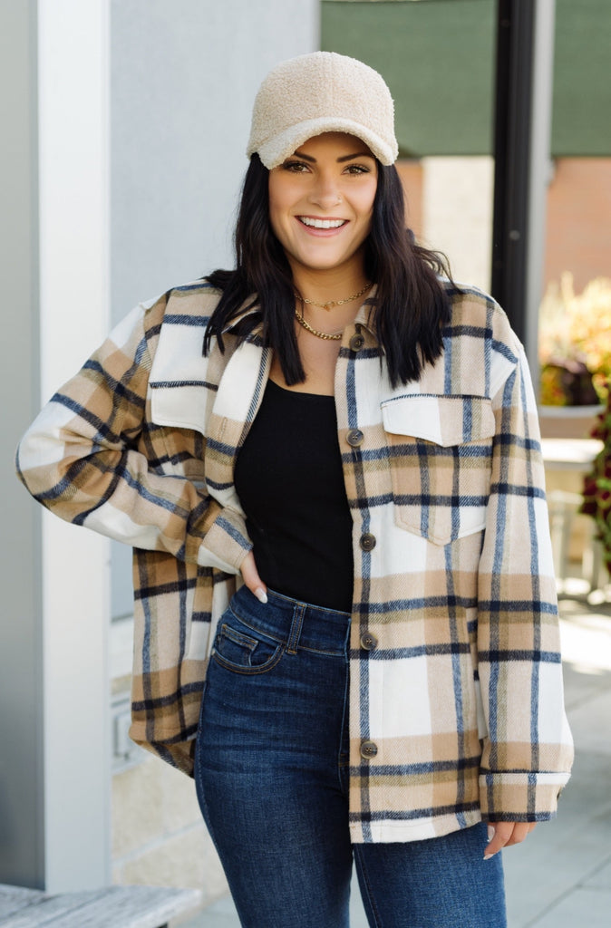Pumpkin Patch Chic Plaid Button Down Coat - BluePeppermint Boutique