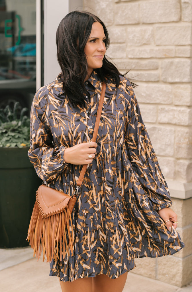 Sticks And Stones Button Down Dress - BluePeppermint Boutique