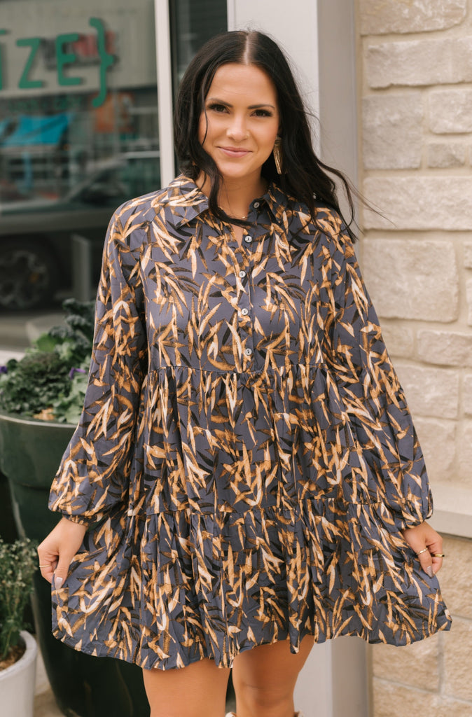 Sticks And Stones Button Down Dress - BluePeppermint Boutique