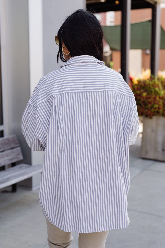 Boyfriend Striped Oversized Buttondown - BluePeppermint Boutique