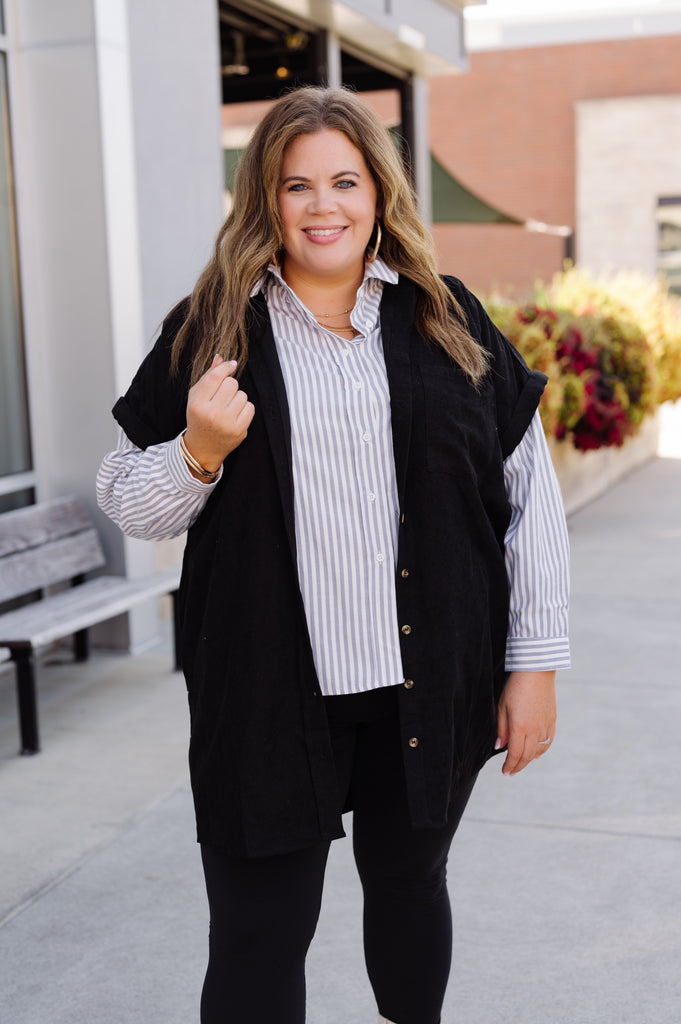 Boyfriend Striped Oversized Buttondown - BluePeppermint Boutique