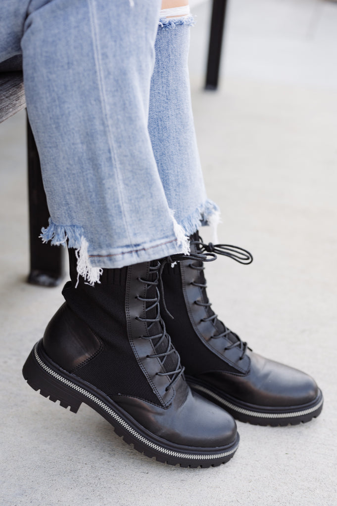 Kian Zippered Combat Boot - BluePeppermint Boutique