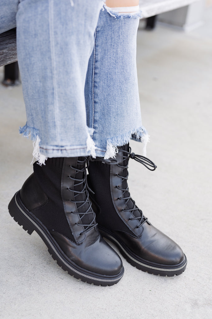 Kian Zippered Combat Boot - BluePeppermint Boutique