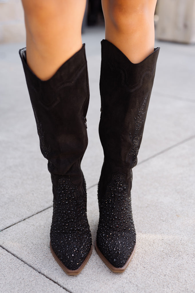 Rhinestone Cowgirl Boots - BluePeppermint Boutique