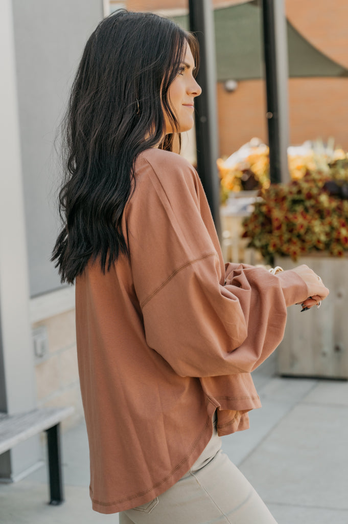 Suede Star Sister Crew Neck Long Sleeve - BluePeppermint Boutique