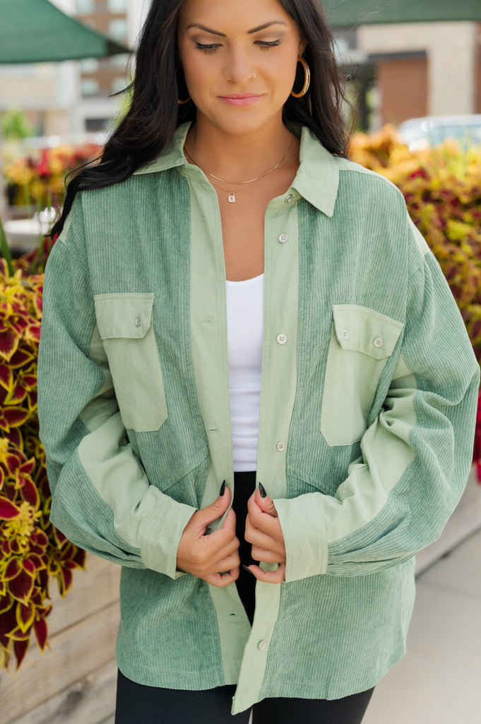 Corduroy Queen Shacket with Front Pockets - BluePeppermint Boutique