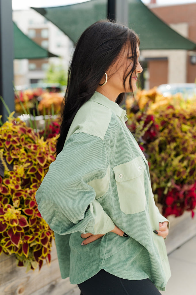 Corduroy Queen Shacket with Front Pockets - BluePeppermint Boutique