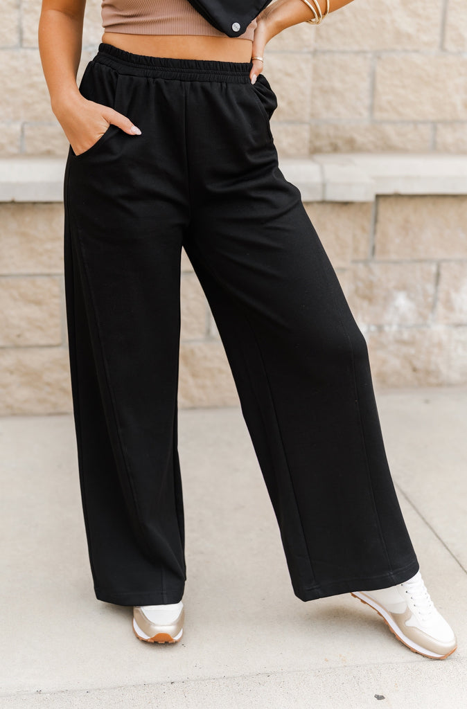 Elevated Comfort High Wasted Wide Leg Sweatpant - BluePeppermint Boutique