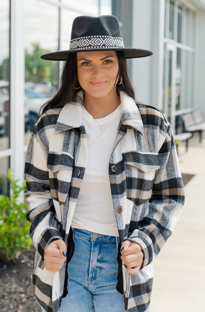 Pumpkin Patch Chic Plaid Button Down Coat - BluePeppermint Boutique