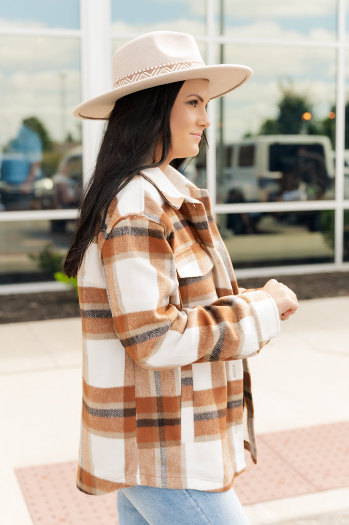 Pumpkin Patch Chic Plaid Button Down Coat - BluePeppermint Boutique