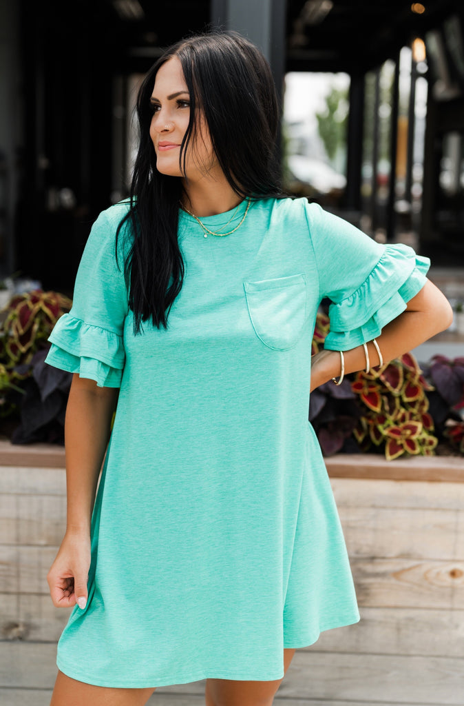 Tea Time Flowy T-Shirt Dress - BluePeppermint Boutique