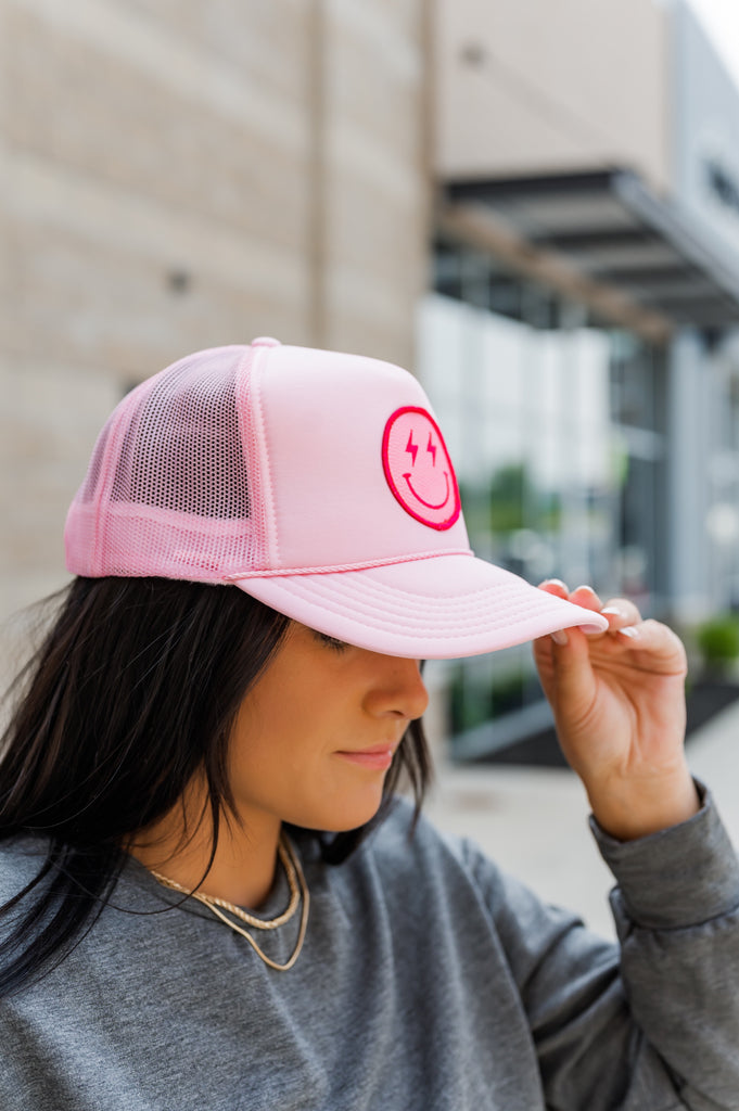 Happy Face Trucker Hat - BluePeppermint Boutique