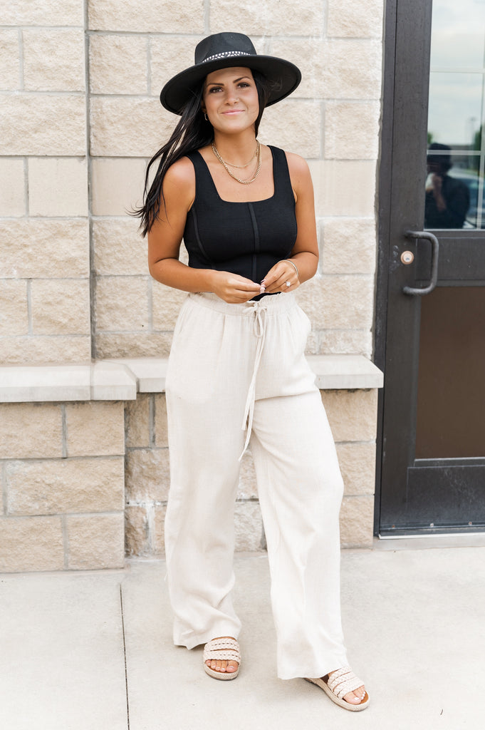 Quinn Spandex Crop Top Black - BluePeppermint Boutique