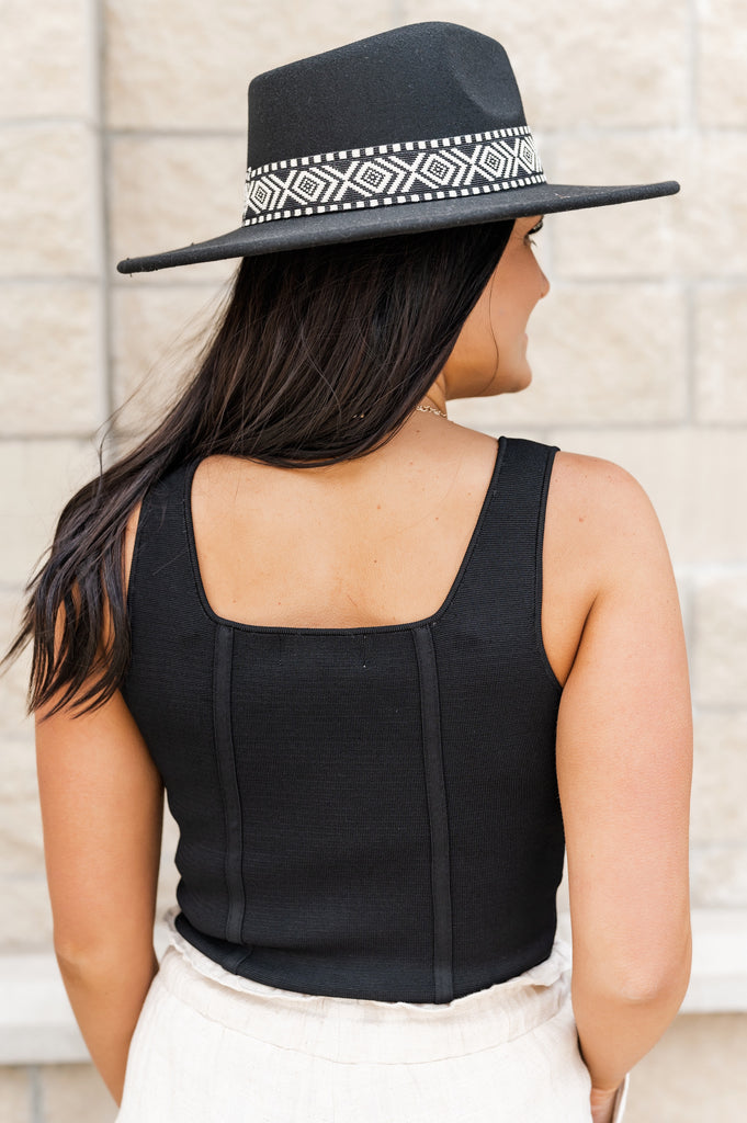 Quinn Spandex Crop Top Black - BluePeppermint Boutique