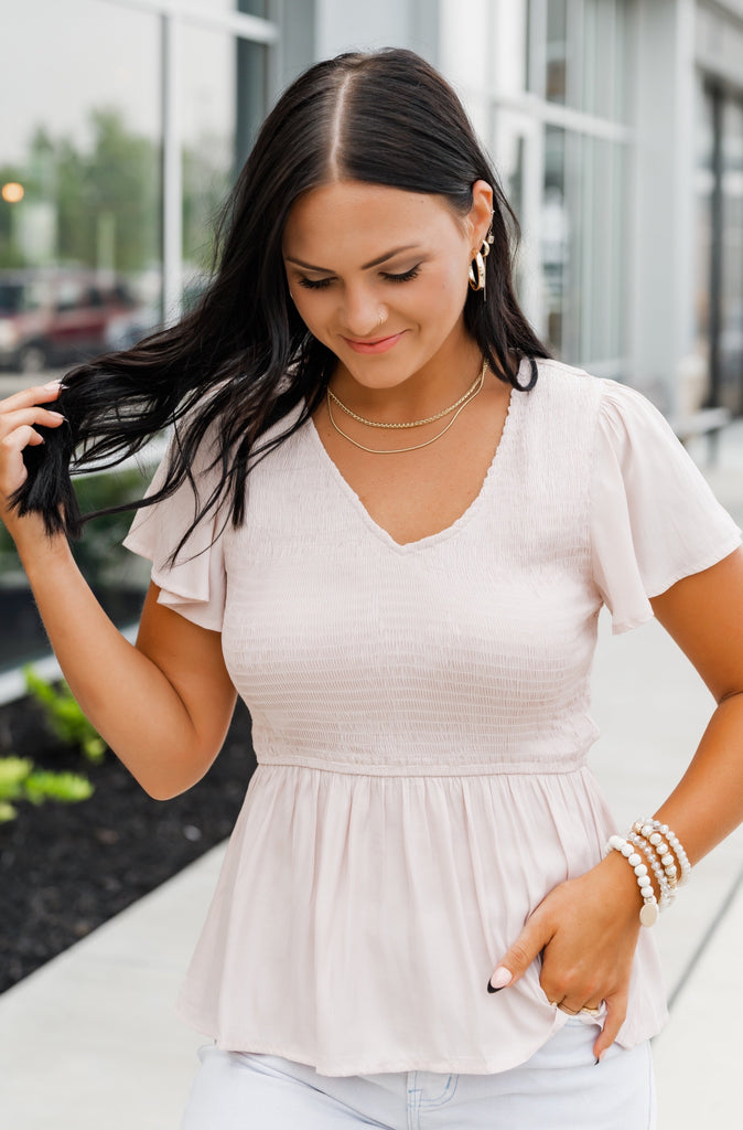 Smock Sis Peplum Blouse - BluePeppermint Boutique
