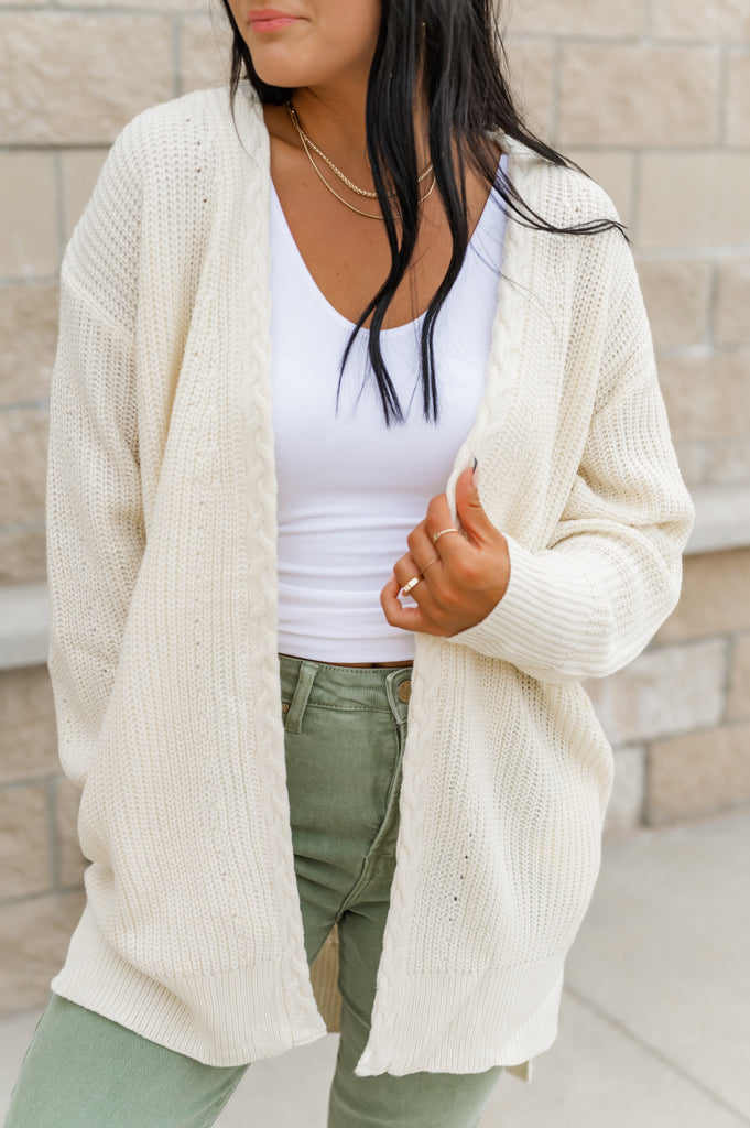 Cardigan Era Cable Knit Cardigan - BluePeppermint Boutique