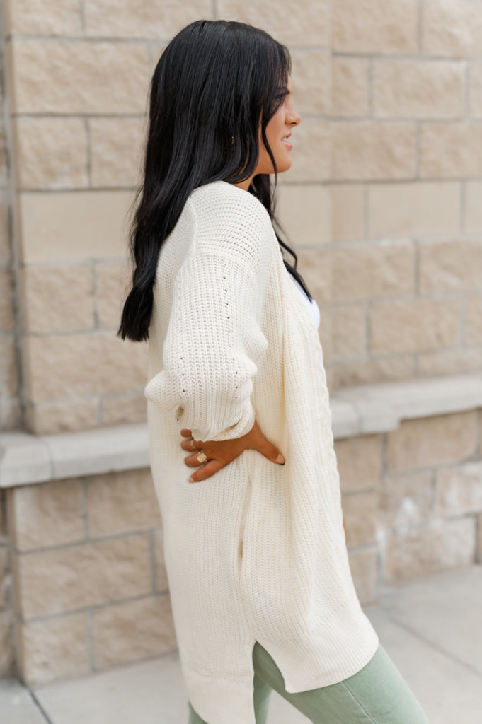 Cardigan Era Cable Knit Cardigan - BluePeppermint Boutique