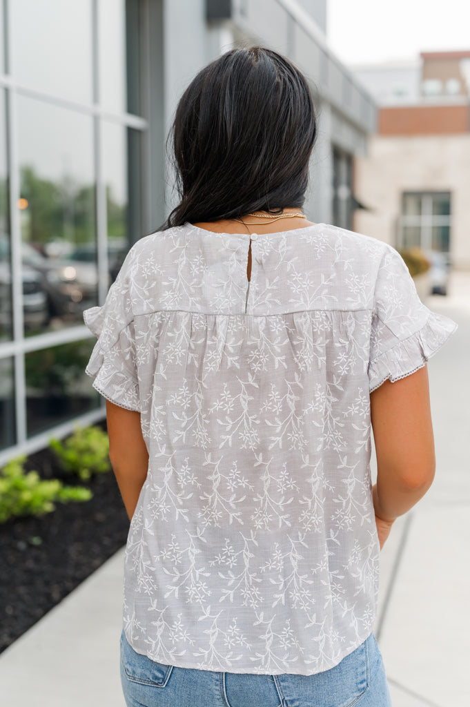 Dainty Dollface Ruffle Sleeve - BluePeppermint Boutique