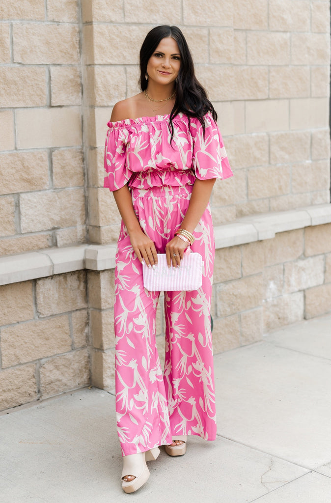 Mary Floral Wide Leg Pants - BluePeppermint Boutique