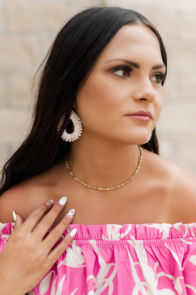 Dainty Beaded Chain Clasp Necklace - BluePeppermint Boutique