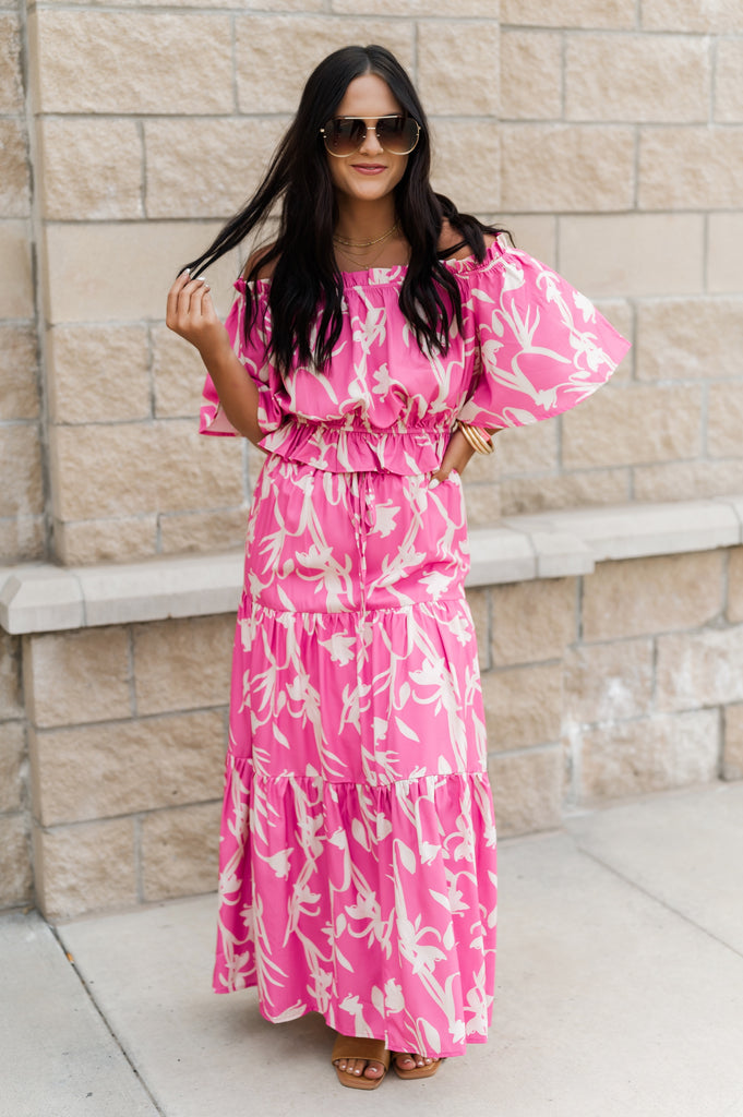 Mary Floral Tiered Maxi Skirt - BluePeppermint Boutique