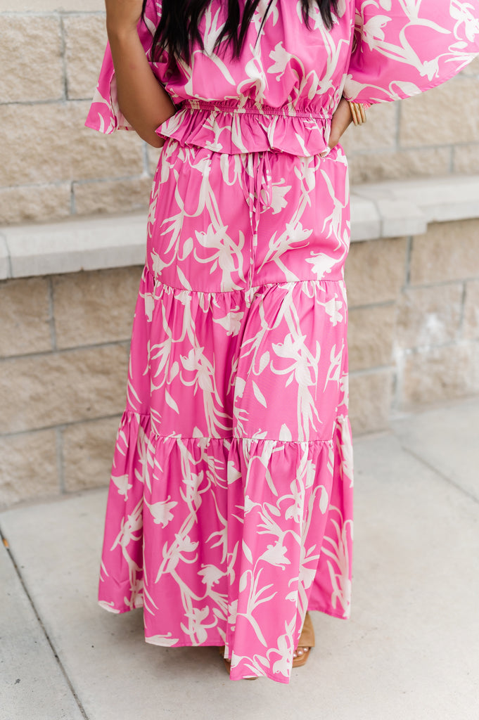 Mary Floral Tiered Maxi Skirt - BluePeppermint Boutique