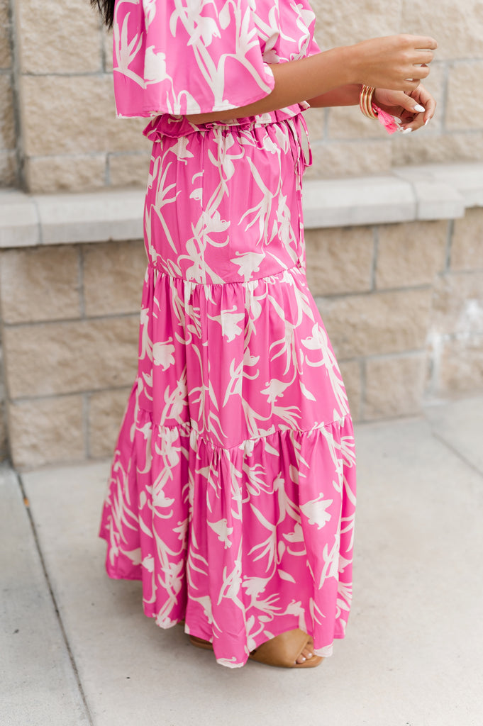 Mary Floral Tiered Maxi Skirt - BluePeppermint Boutique