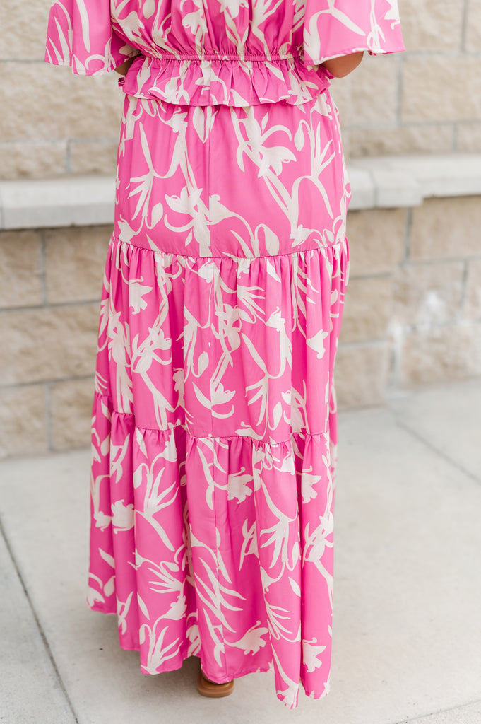 Mary Floral Tiered Maxi Skirt - BluePeppermint Boutique
