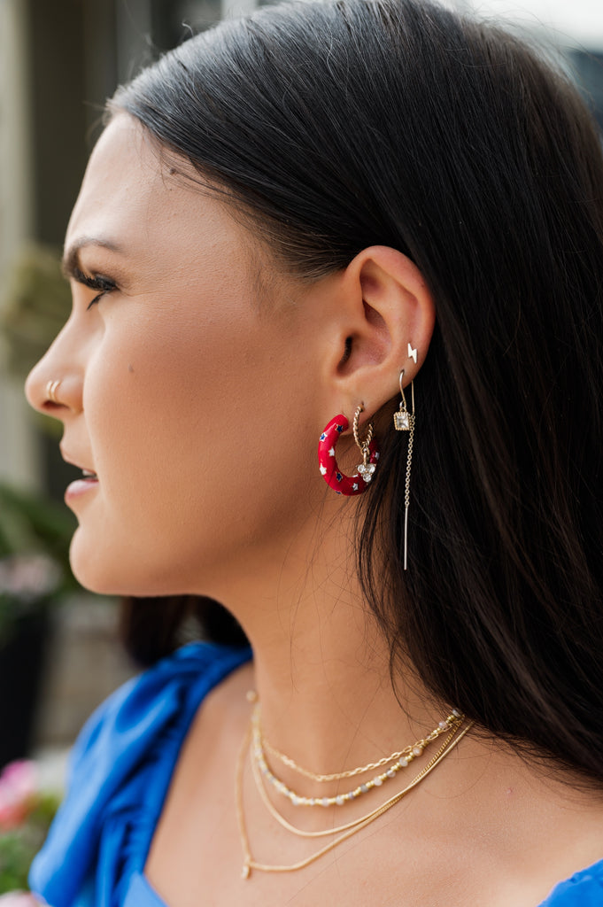 4th of July Enamel Hoops - BluePeppermint Boutique
