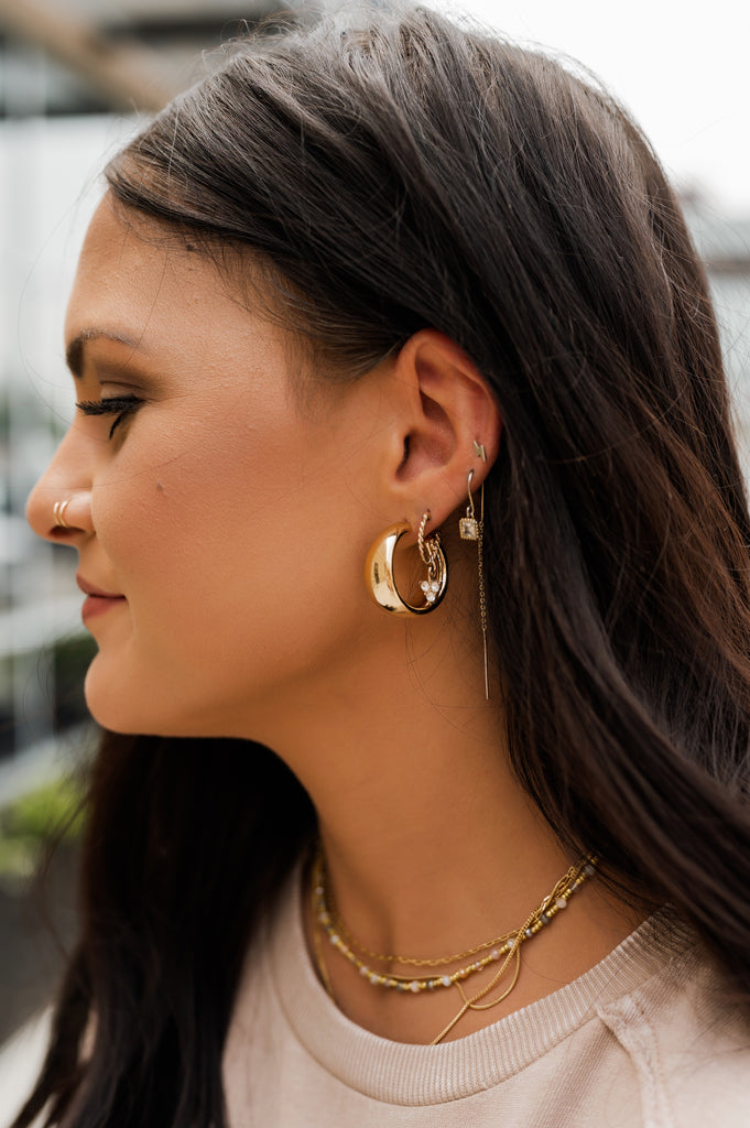 Halle C-Hoop Earrings - BluePeppermint Boutique