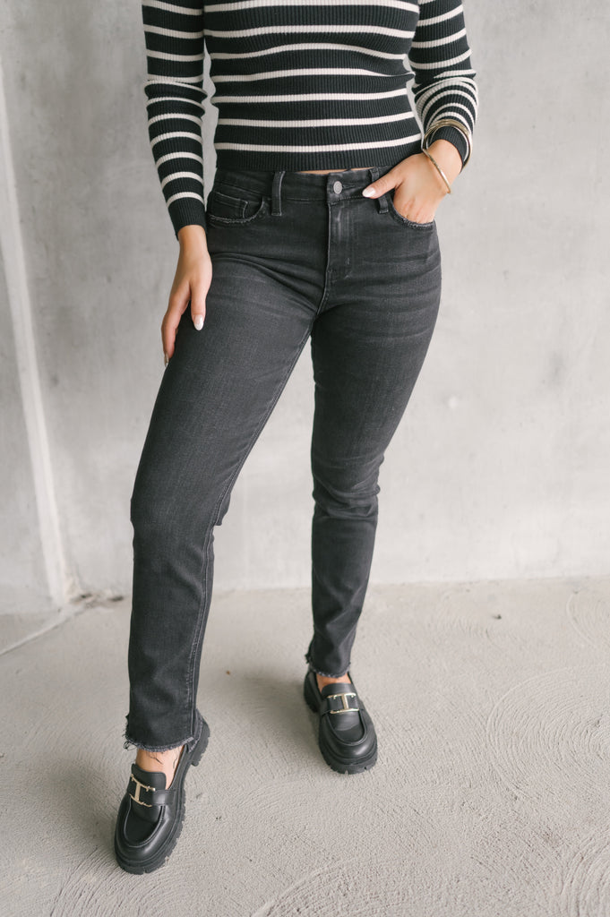 Well Intentioned Mid Rise Straight Jean - BluePeppermint Boutique