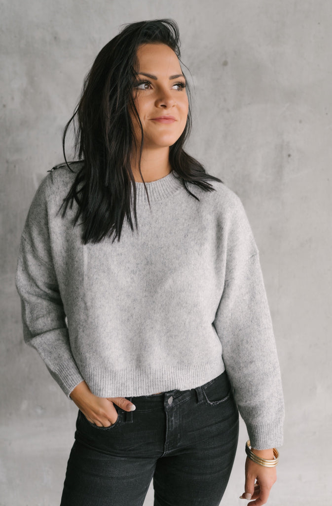 Crop it like it's hot-Cropped Ribbed Sweater - BluePeppermint Boutique