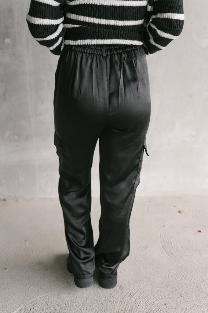 Steph Silky Cargo Pants - BluePeppermint Boutique