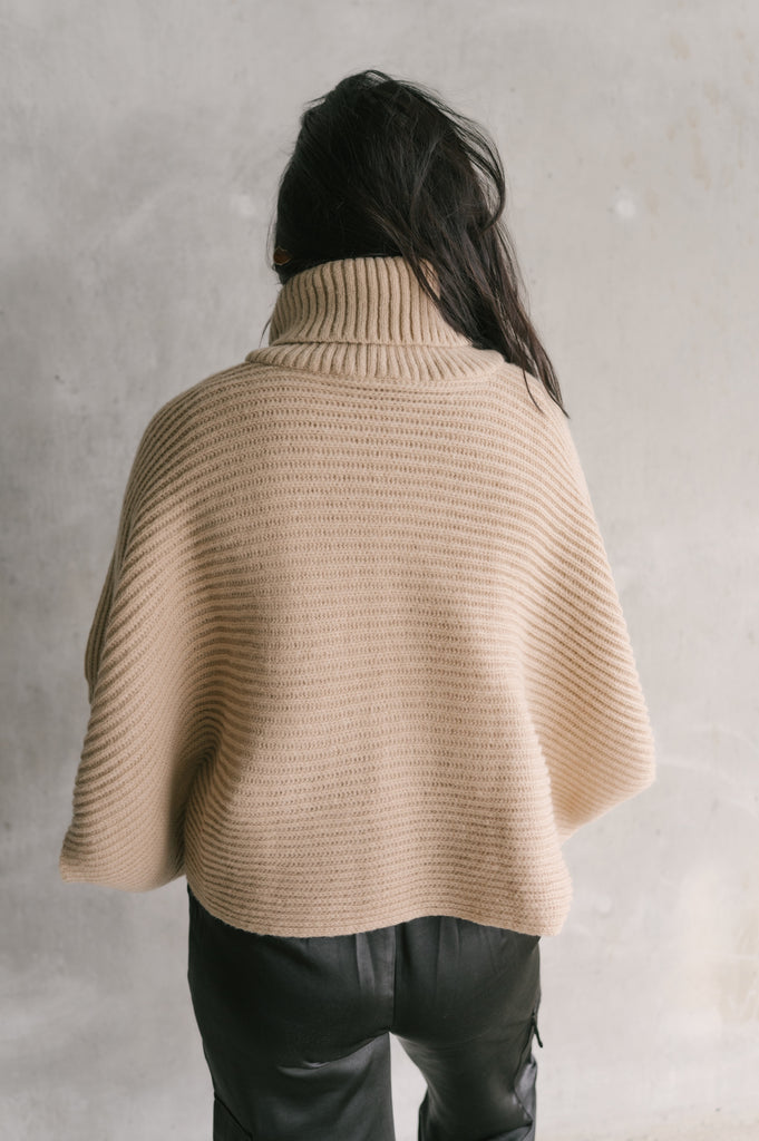 Poncho Paradise-Turtleneck with Armholes - BluePeppermint Boutique
