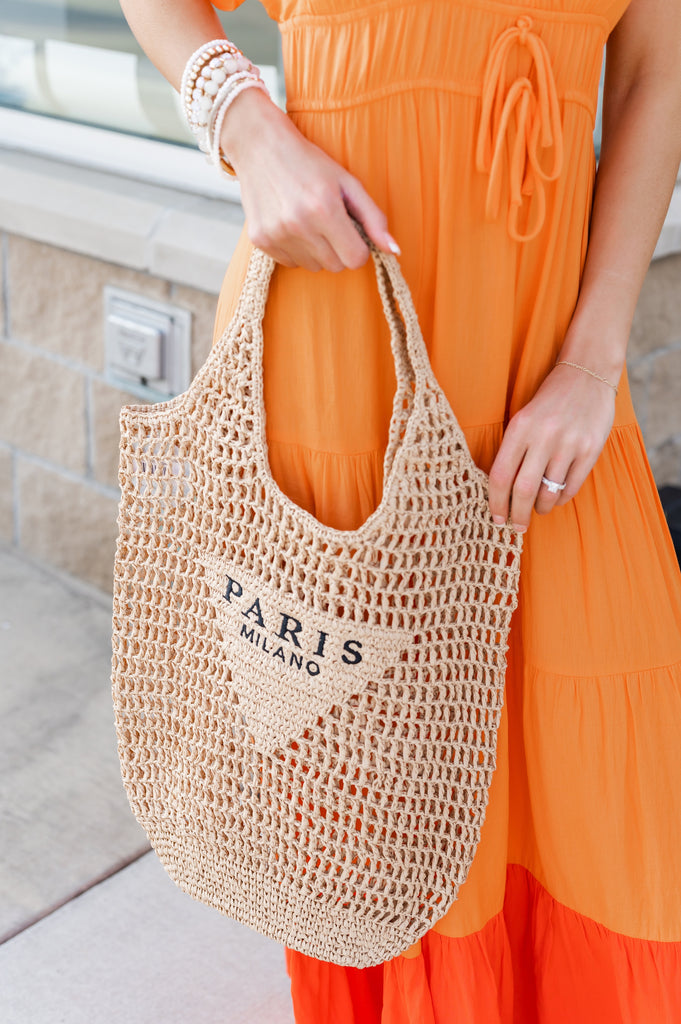 Woven Crochet Summer Tote Bag - BluePeppermint Boutique