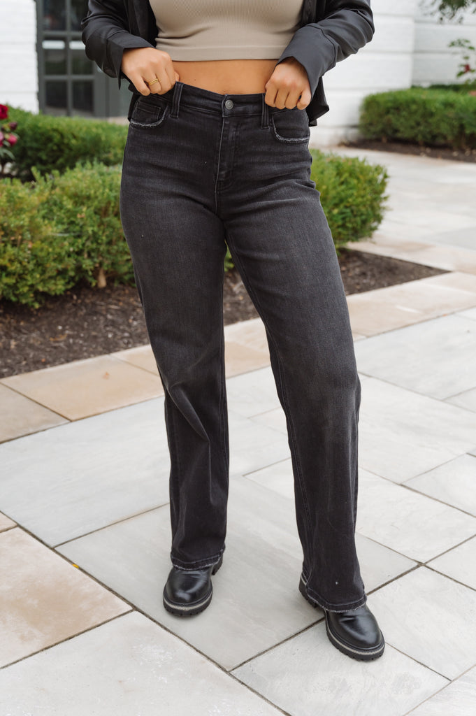Encouraging High Rise Loose Fit Jeans - BluePeppermint Boutique