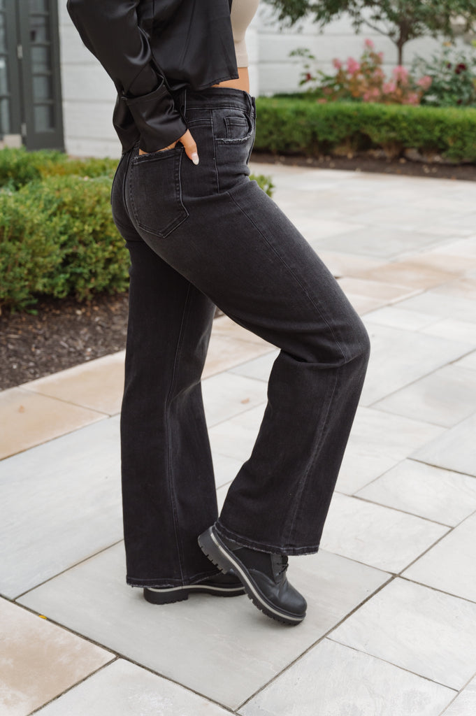 Encouraging High Rise Loose Fit Jeans - BluePeppermint Boutique