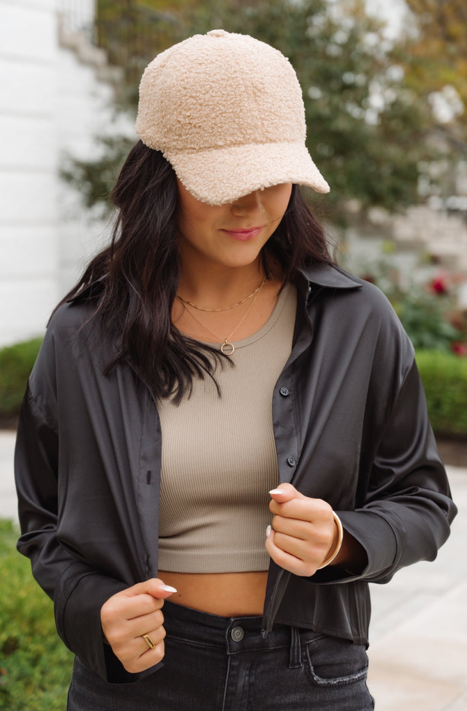 Don't Crop Me out- Crop Button Up Black - BluePeppermint Boutique