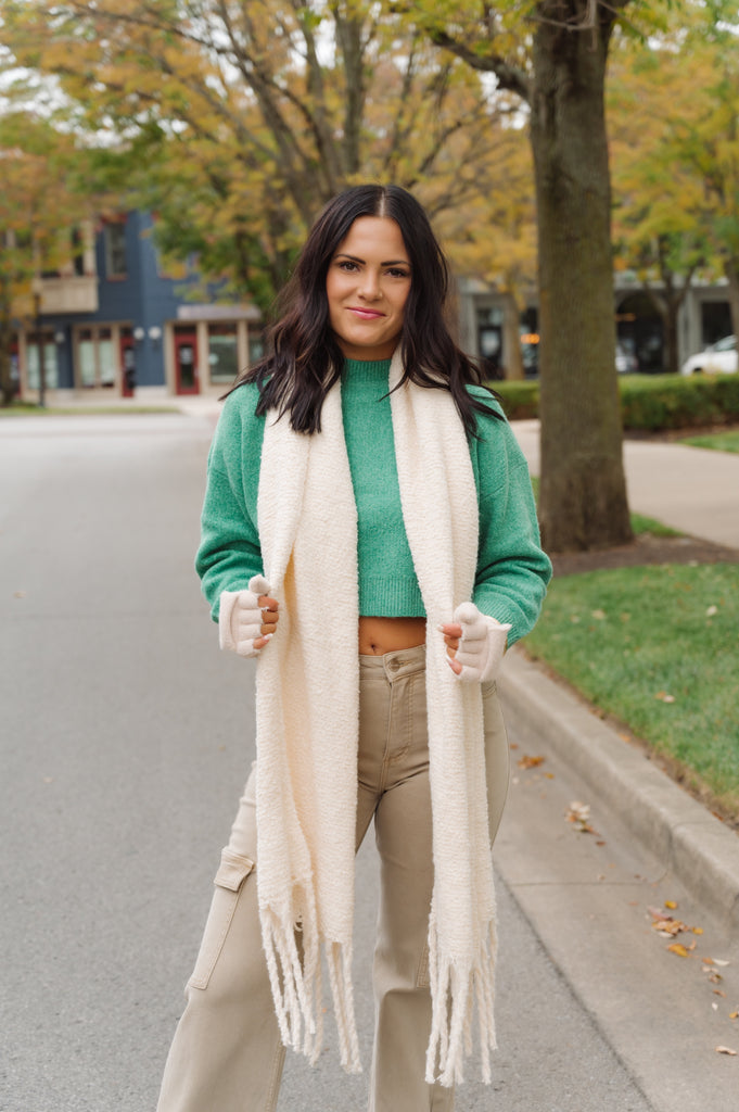 Ultra Soft Knit Scarf W/ Tassels - BluePeppermint Boutique